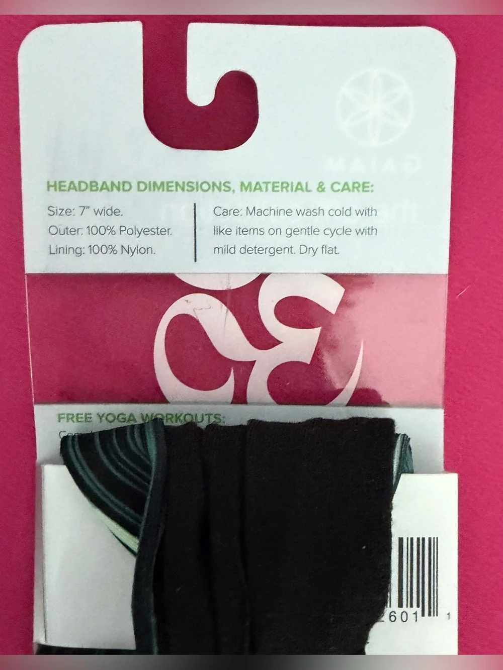 GAIAM Reversible Striped Teal and Black 7” Wide Headband w/Stay put design! NWT